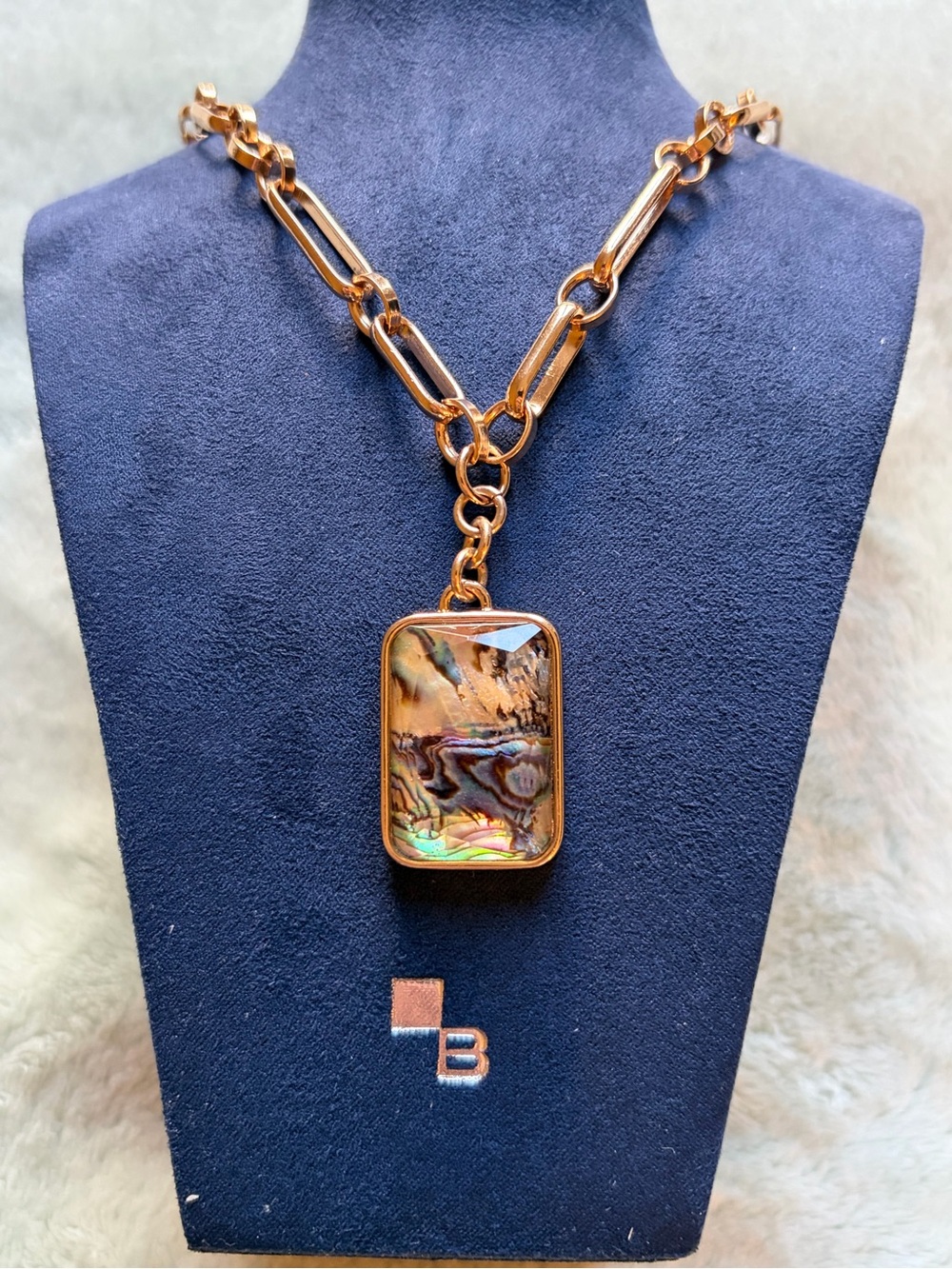 Gold-Tone Abalone Pendant Necklace - Women Jewelry 22"
